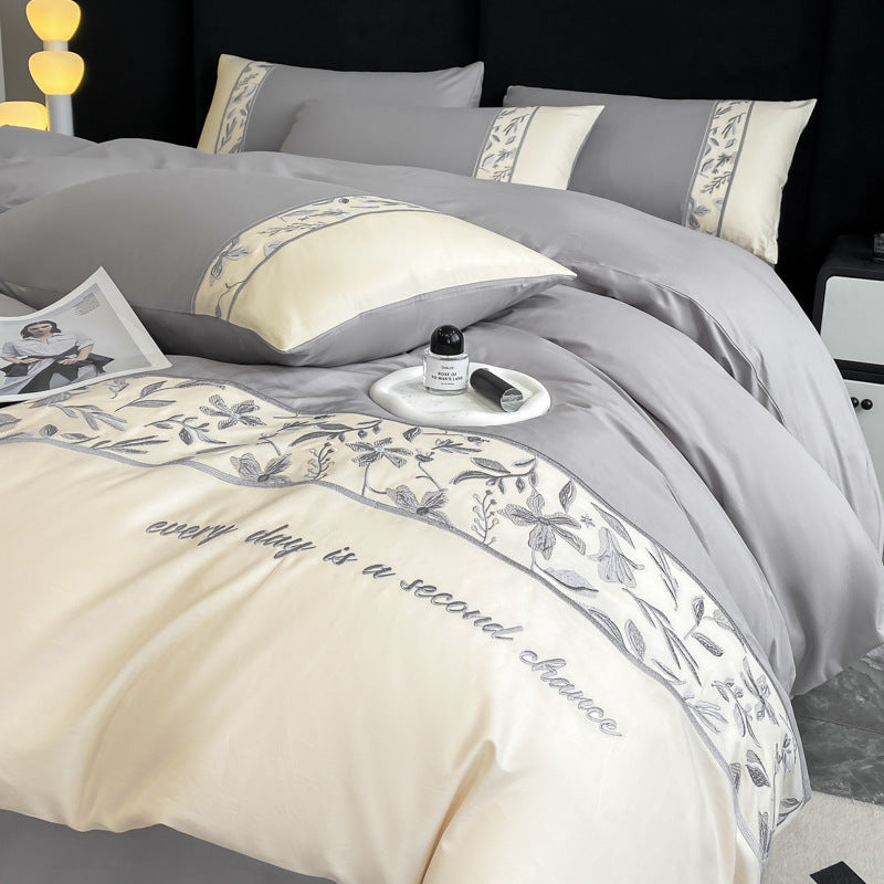 Premium French 100S Long-Staple Cotton Embroidered Bedding Set