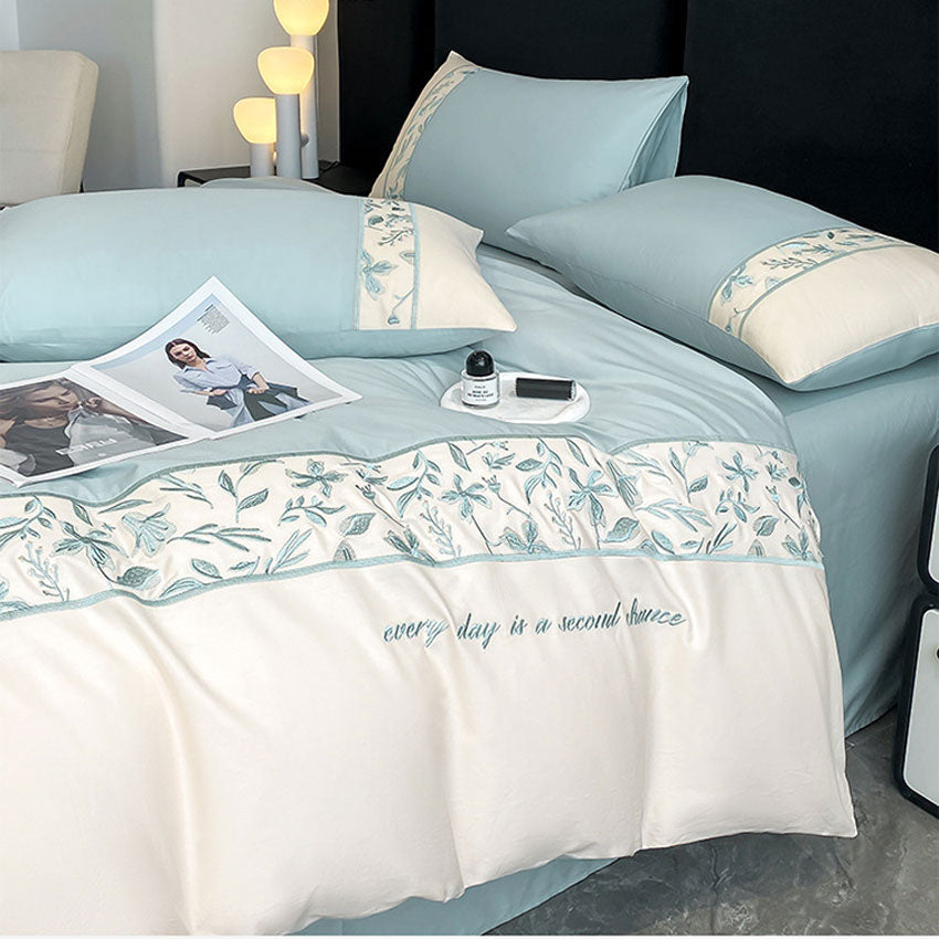 Premium French 100S Long-Staple Cotton Embroidered Bedding Set