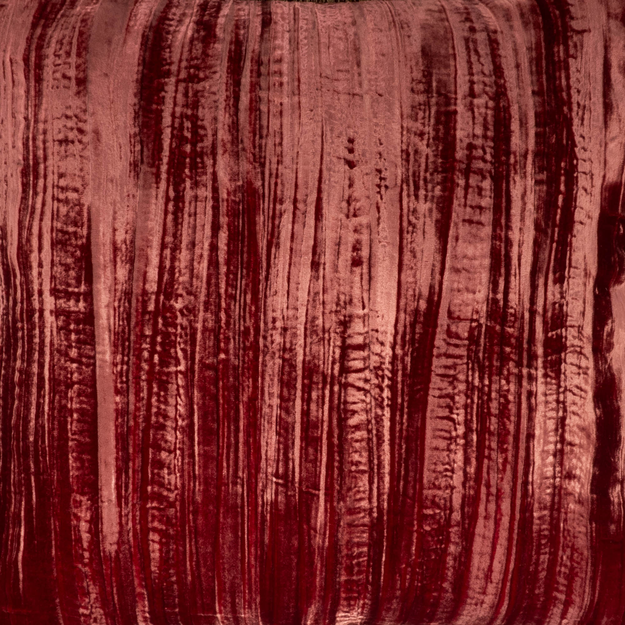 Red Fringed Silk Velvet Throw Pillow 20" X 20"
