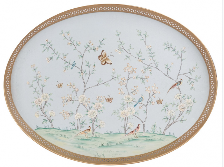 Pale Blue & Multi Colored Pierced Tray