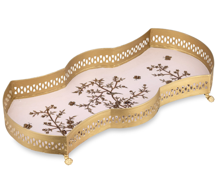 Pale Pink SCALLOPED VANITY TRAY