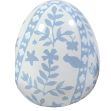 Soft Blue & White Trellis Leaf Egg