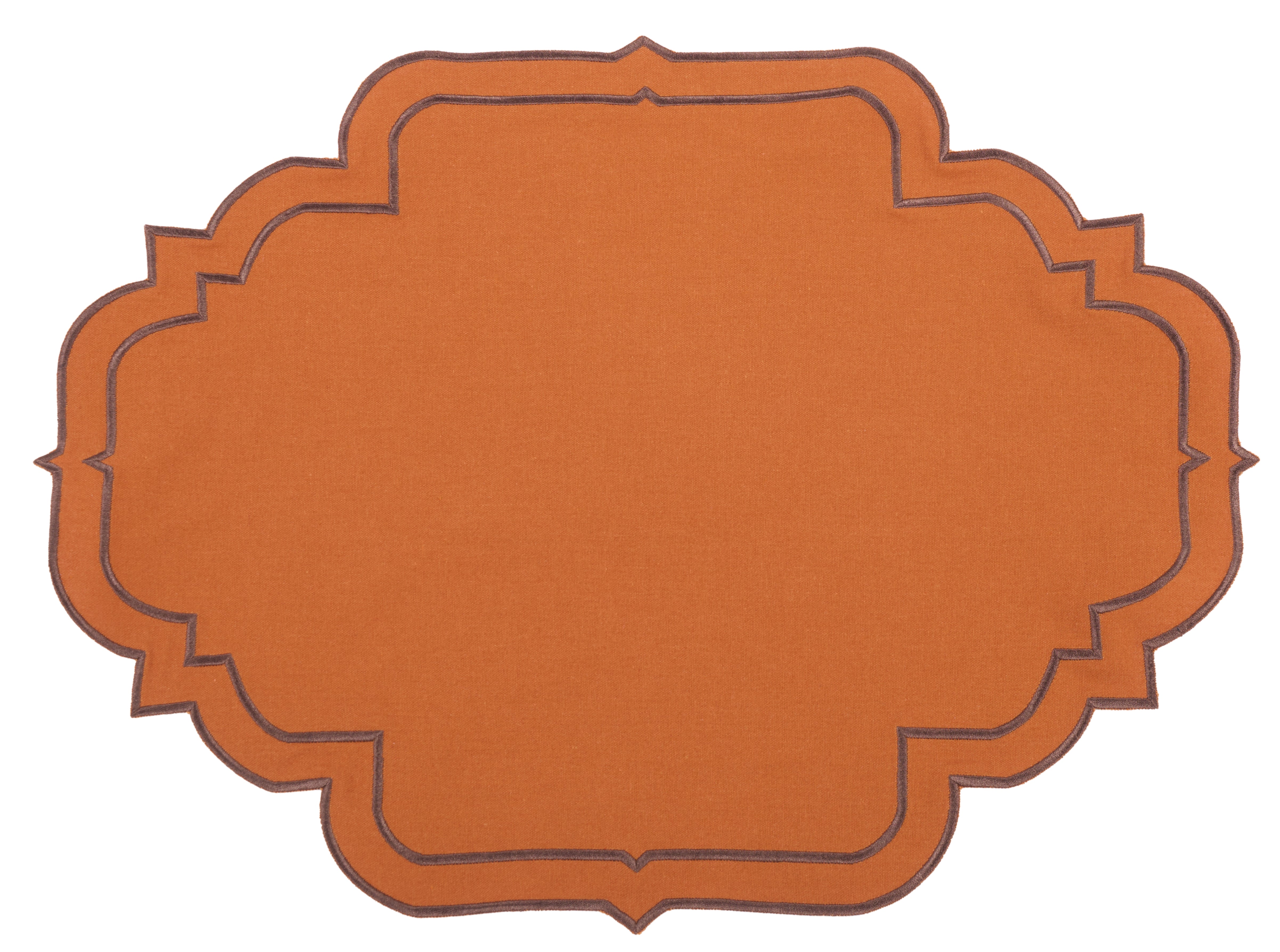 Augusta Orange & Brown Trim  PLACEMAT & NAPKIN