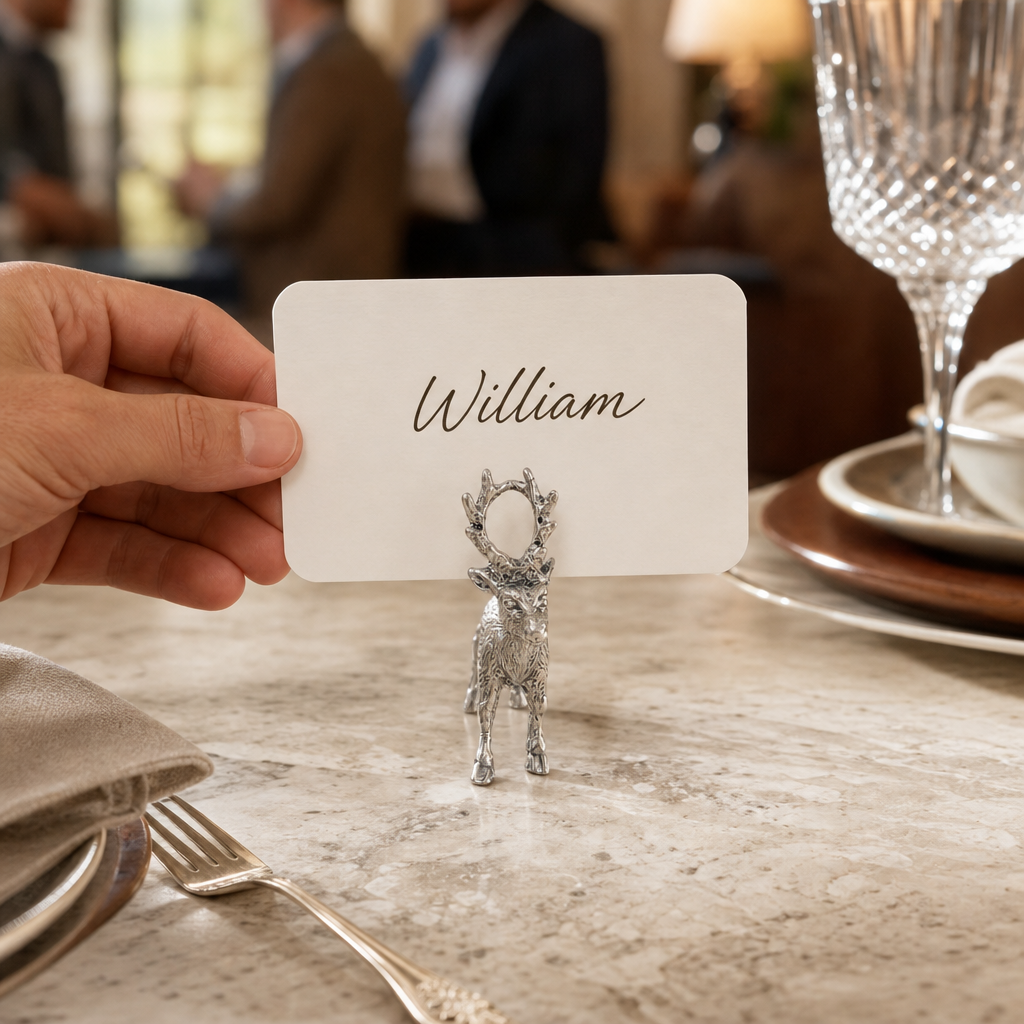 Pewter Deer Place Card Holder