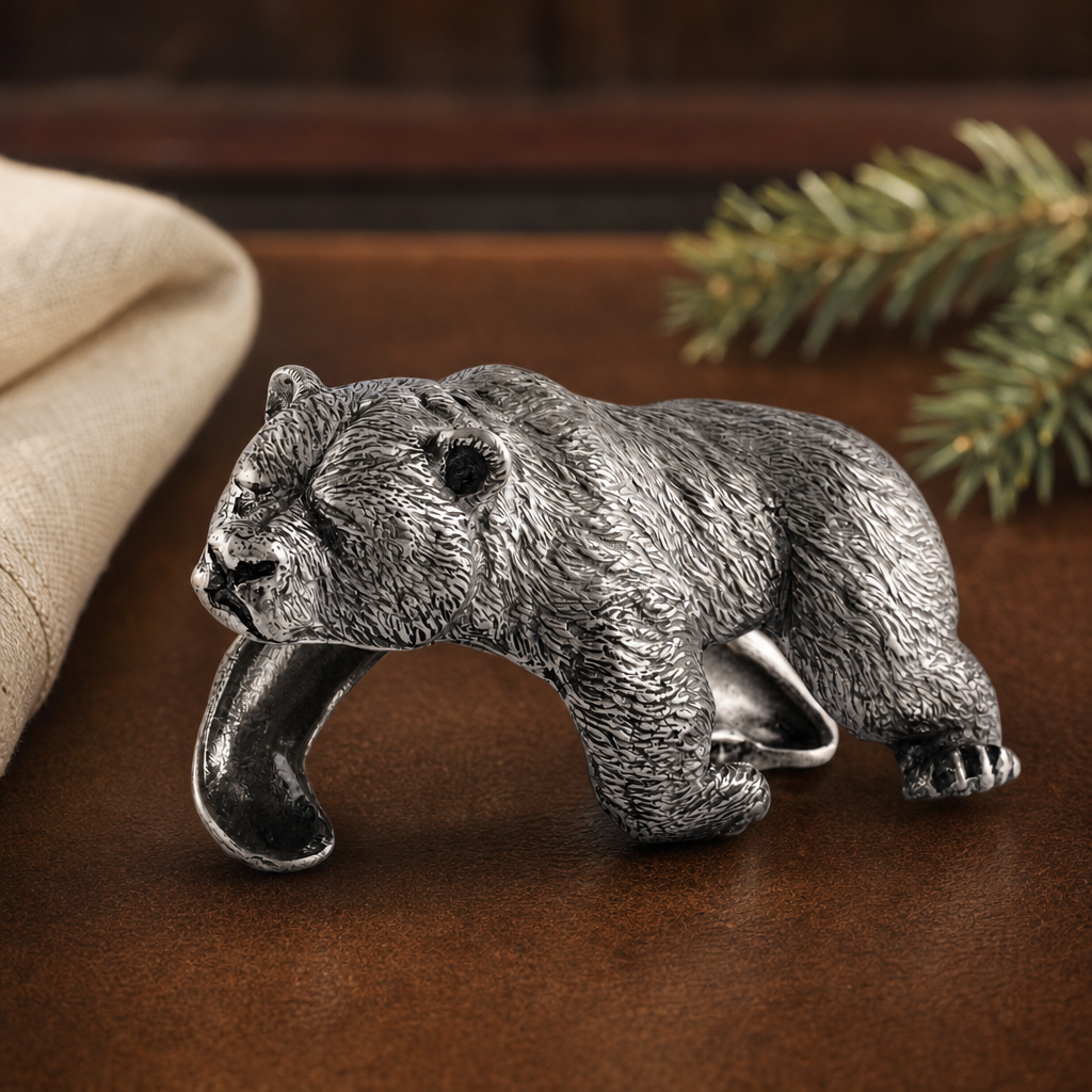 Pewter Sleeping Bear Napkin Ring
