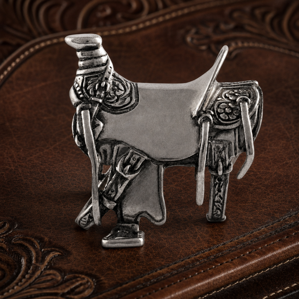 Pewter Cowboy Saddle Napkin Ring