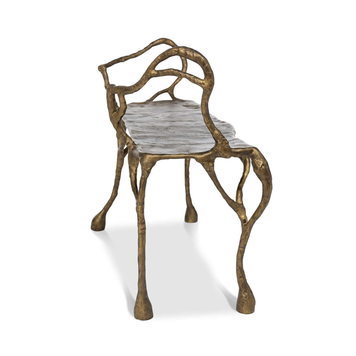 Decorative branch bench on a white background