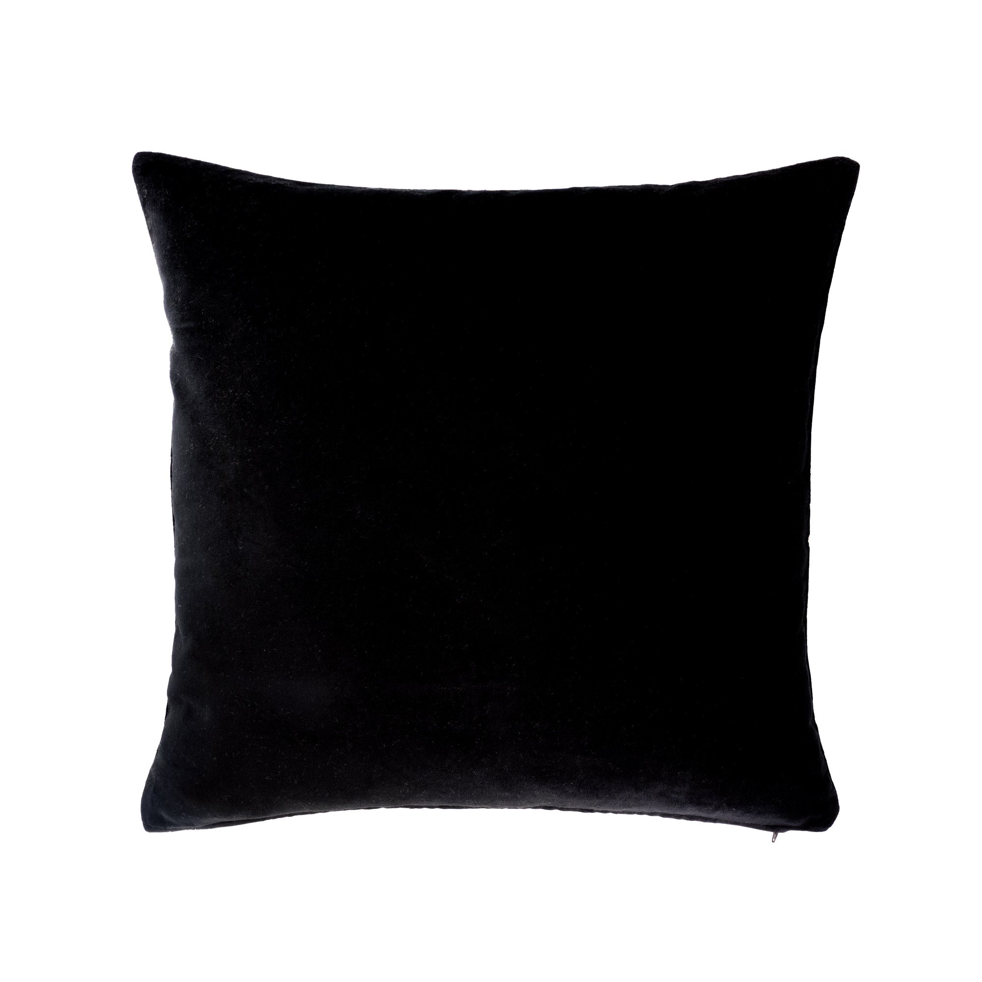 Black Velvet Pillow Cover with Gold Embroidery, 20 x 20