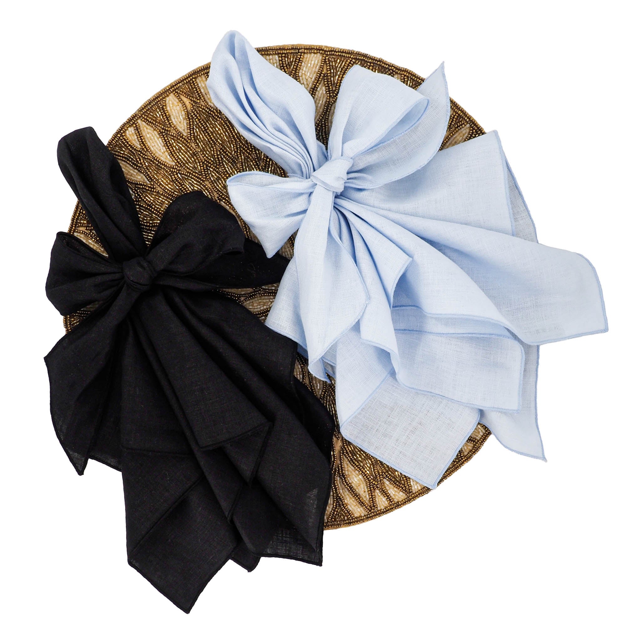 Blue Linen Dinner Napkins, Set of 4