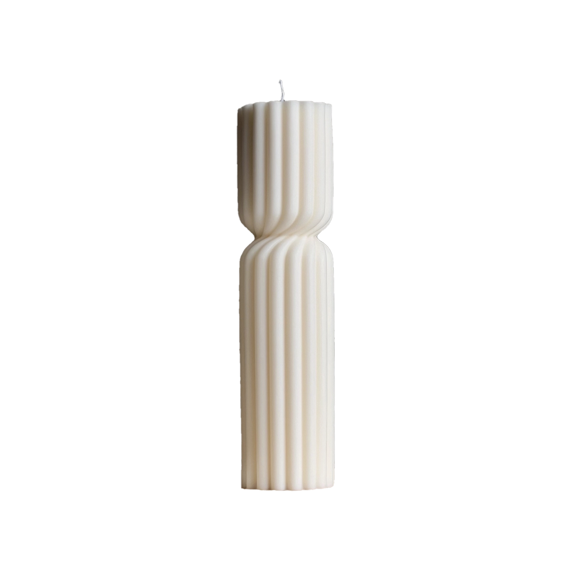 Fluted Hourglass Pillar Candle