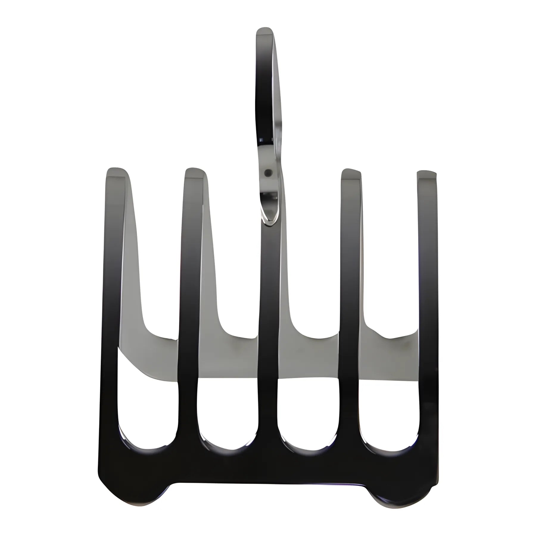 Cathedral silver plate toast rack 5 bar angled view showing arched structure and polished finish for boutique hotel breakfast service on a white background