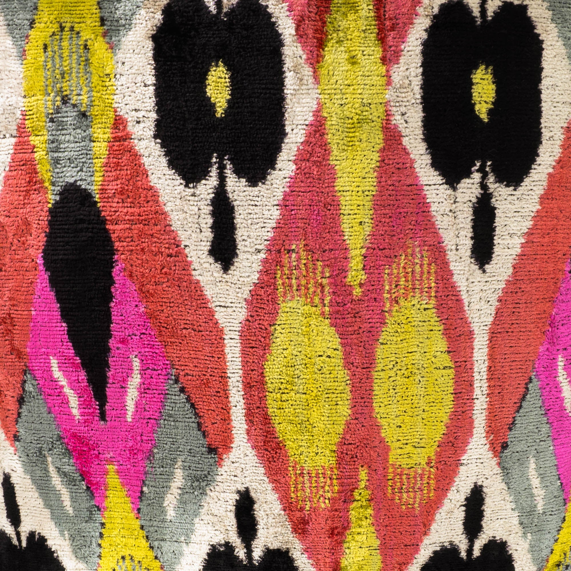 Euphora Silk Velvet Ikat Pillow Cover, 20 x 20
