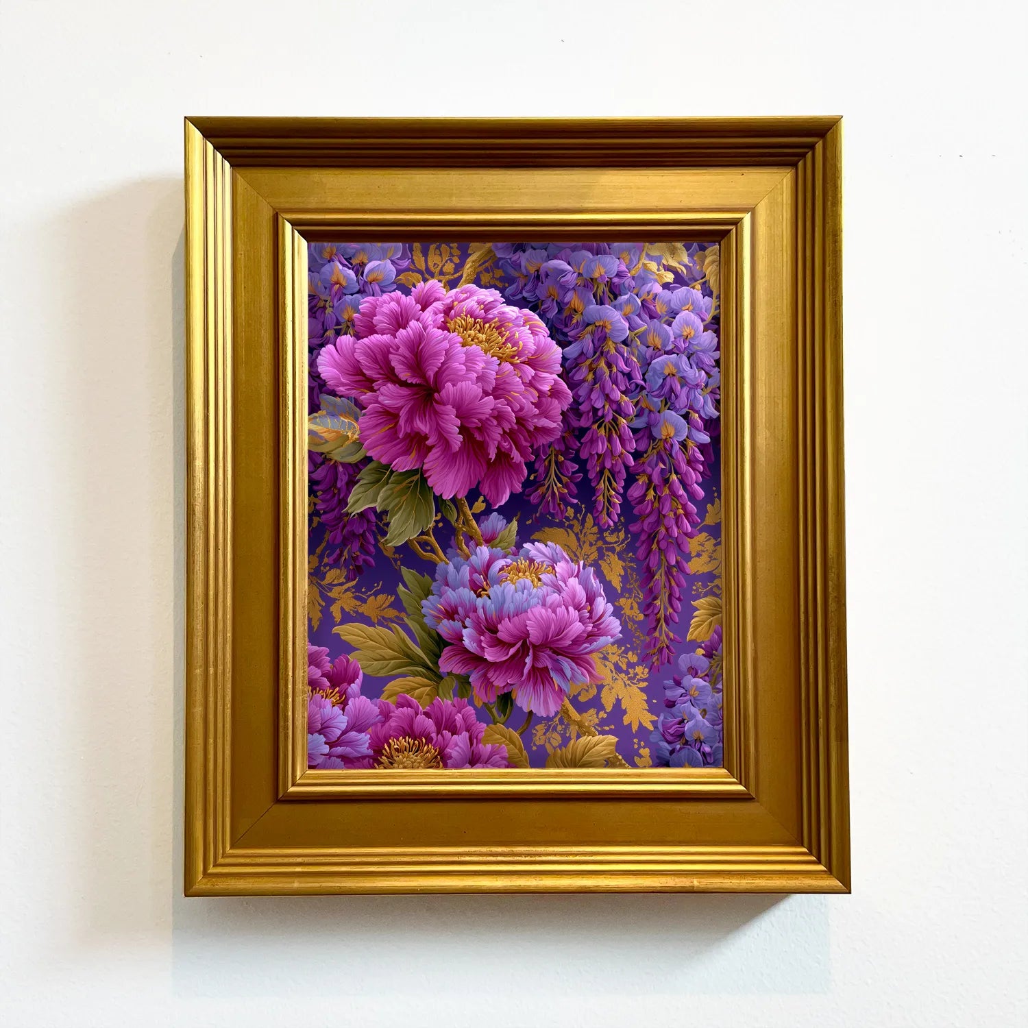 Peonies in Amethyst Wisteria | Framed Floral Wall Art