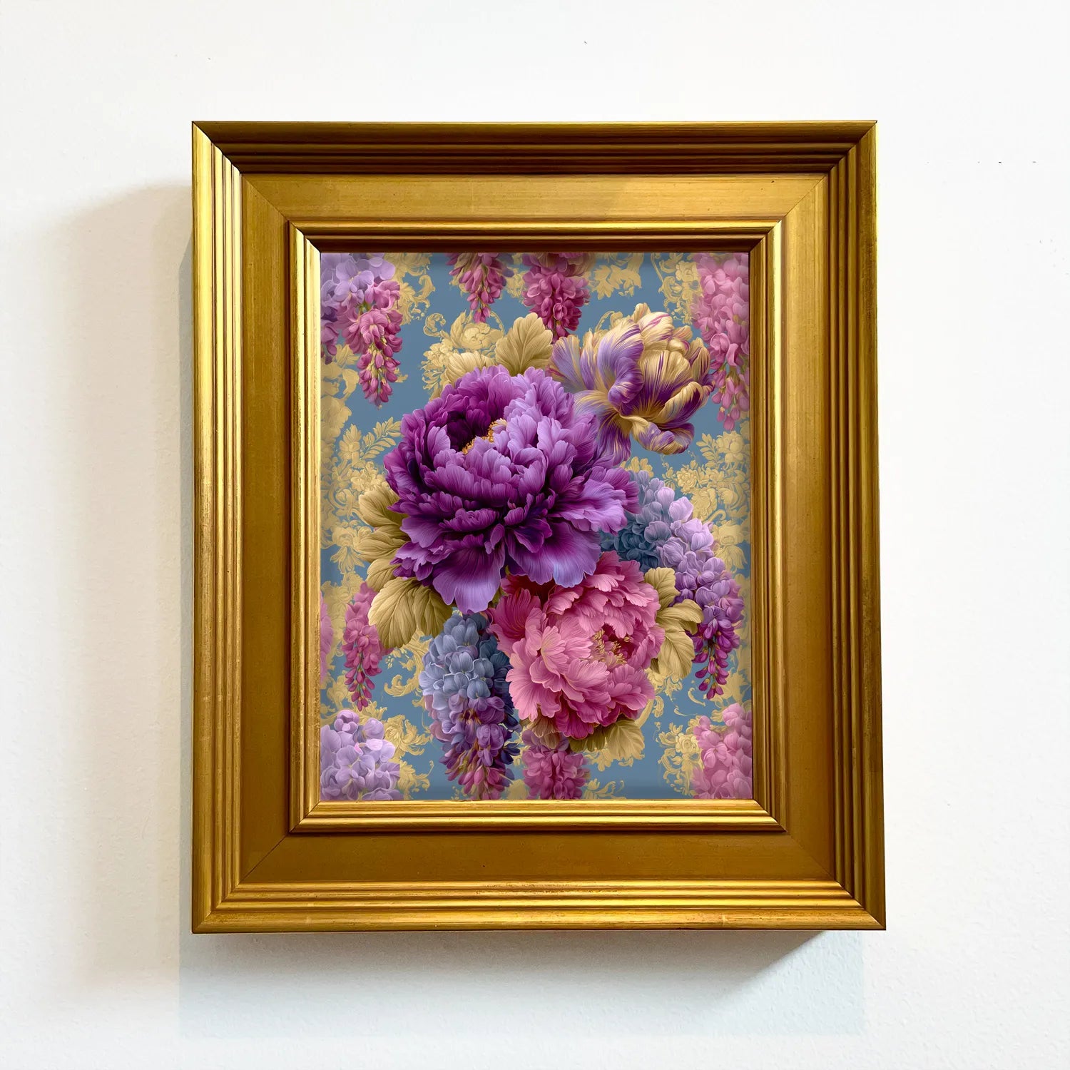 Royal Peonies and Cascading Wisteria