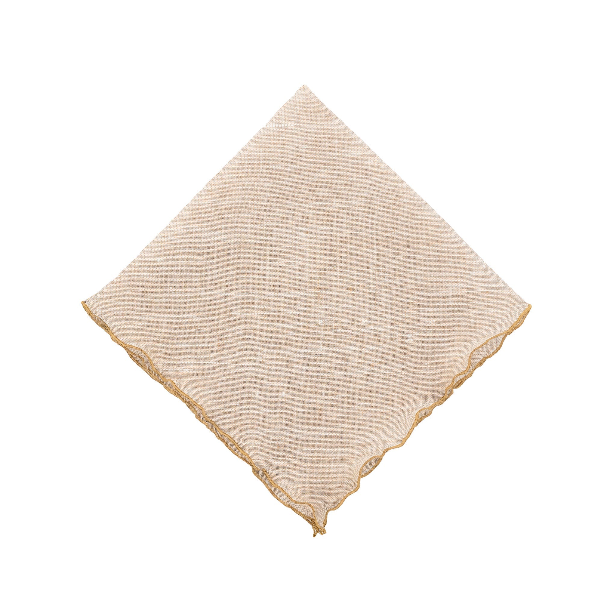 Gold Linen Napkins With Gold Ruffled Edges, Set of 4