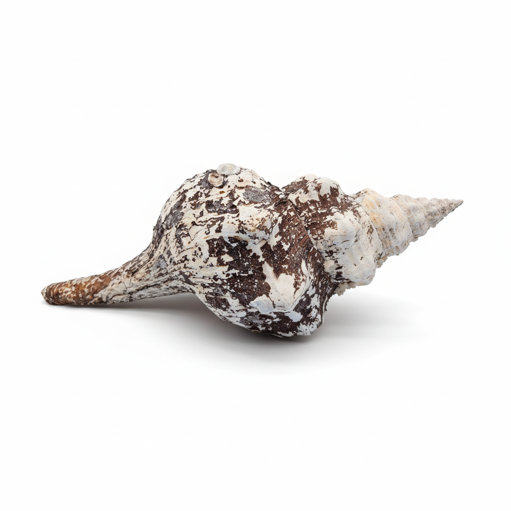 Horse Conch Shell 11.75" Triplofusus giganteus Dark Textured Coastal Display