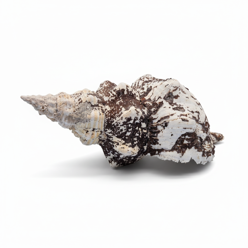 Horse Conch Shell 11.75" Triplofusus giganteus Dark Textured Coastal Display