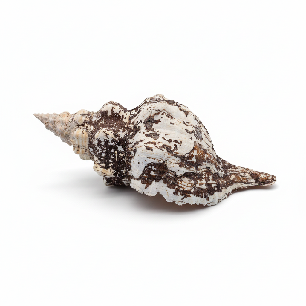 Horse Conch Shell 11.75" Triplofusus giganteus Dark Textured Coastal Display