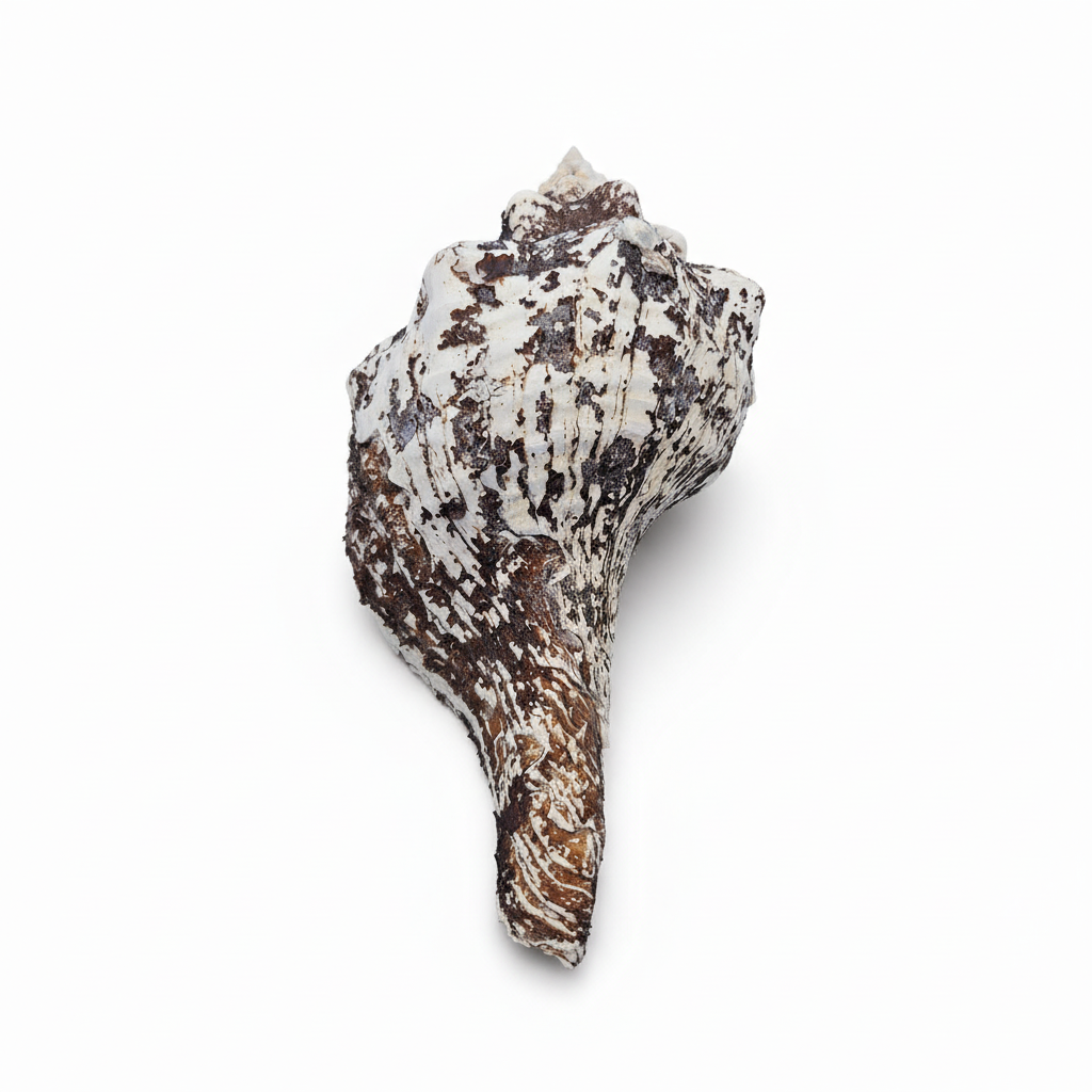 Horse Conch Shell 11.75" Triplofusus giganteus Dark Textured Coastal Display
