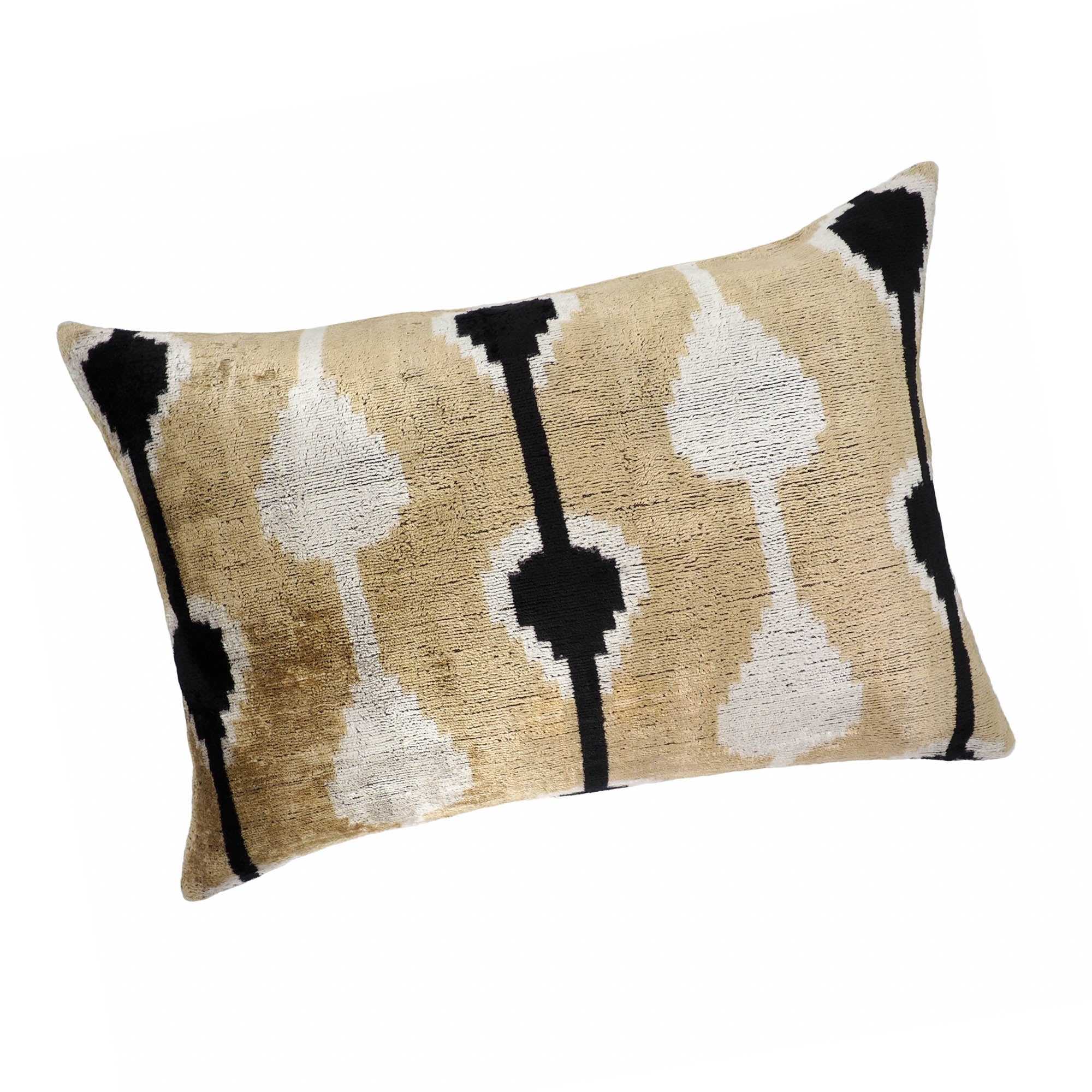 Kisses Silk Velvet Ikat Throw Pillow, 16 x 24
