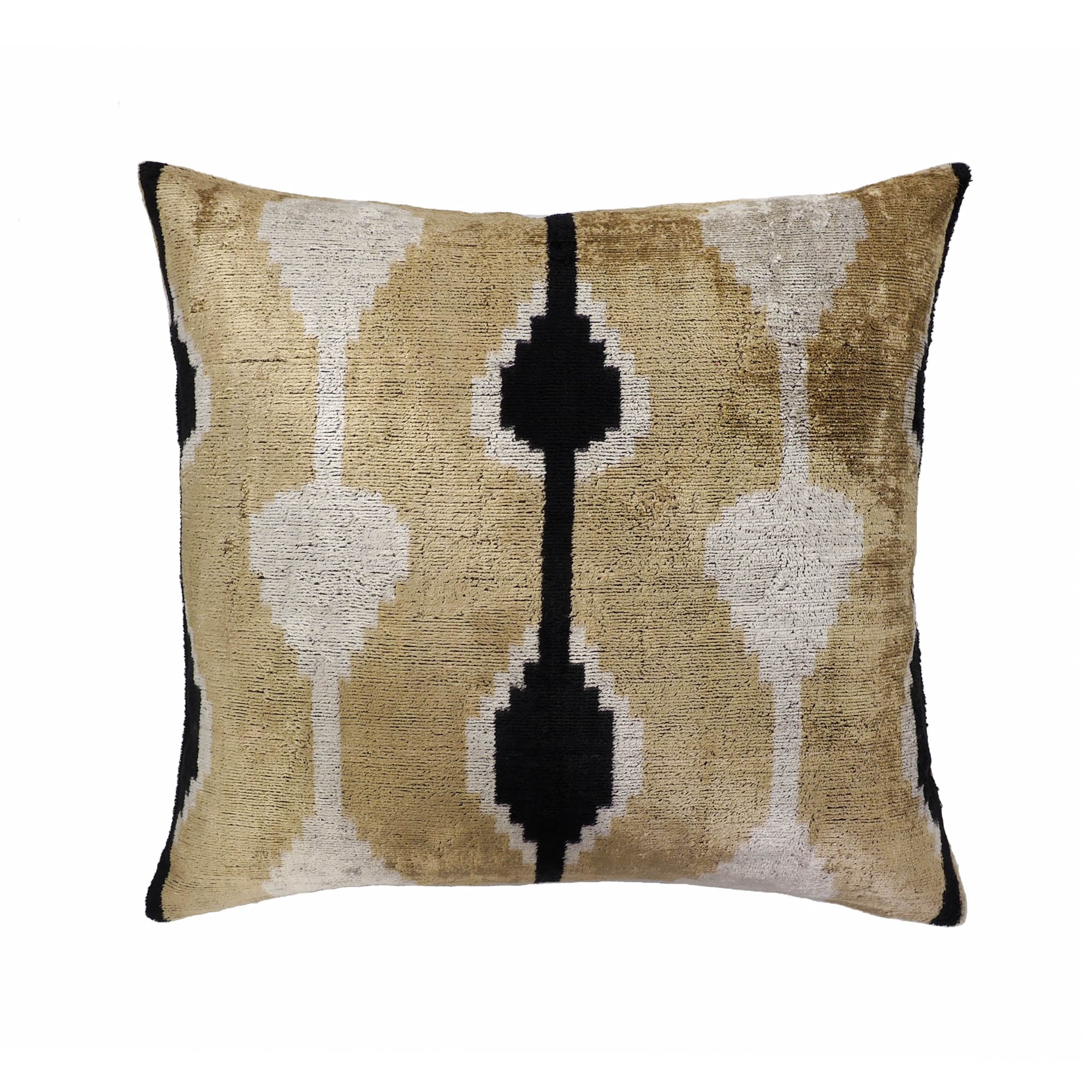 Kisses Silk Velvet Ikat Throw Pillow Cover, 20 x 20