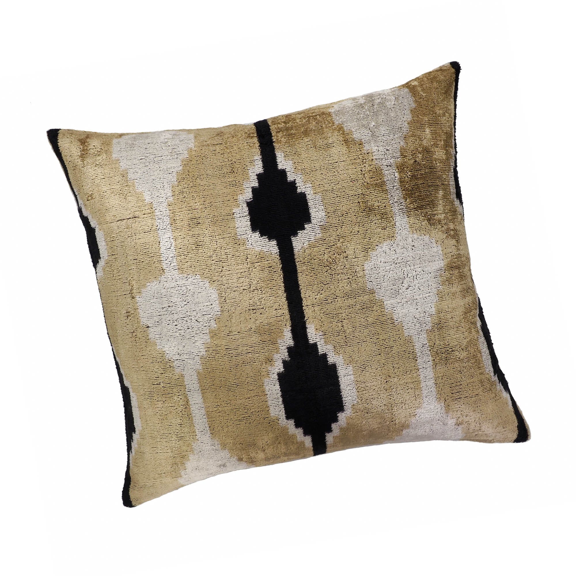 Kisses Silk Velvet Ikat Throw Pillow Cover, 20 x 20