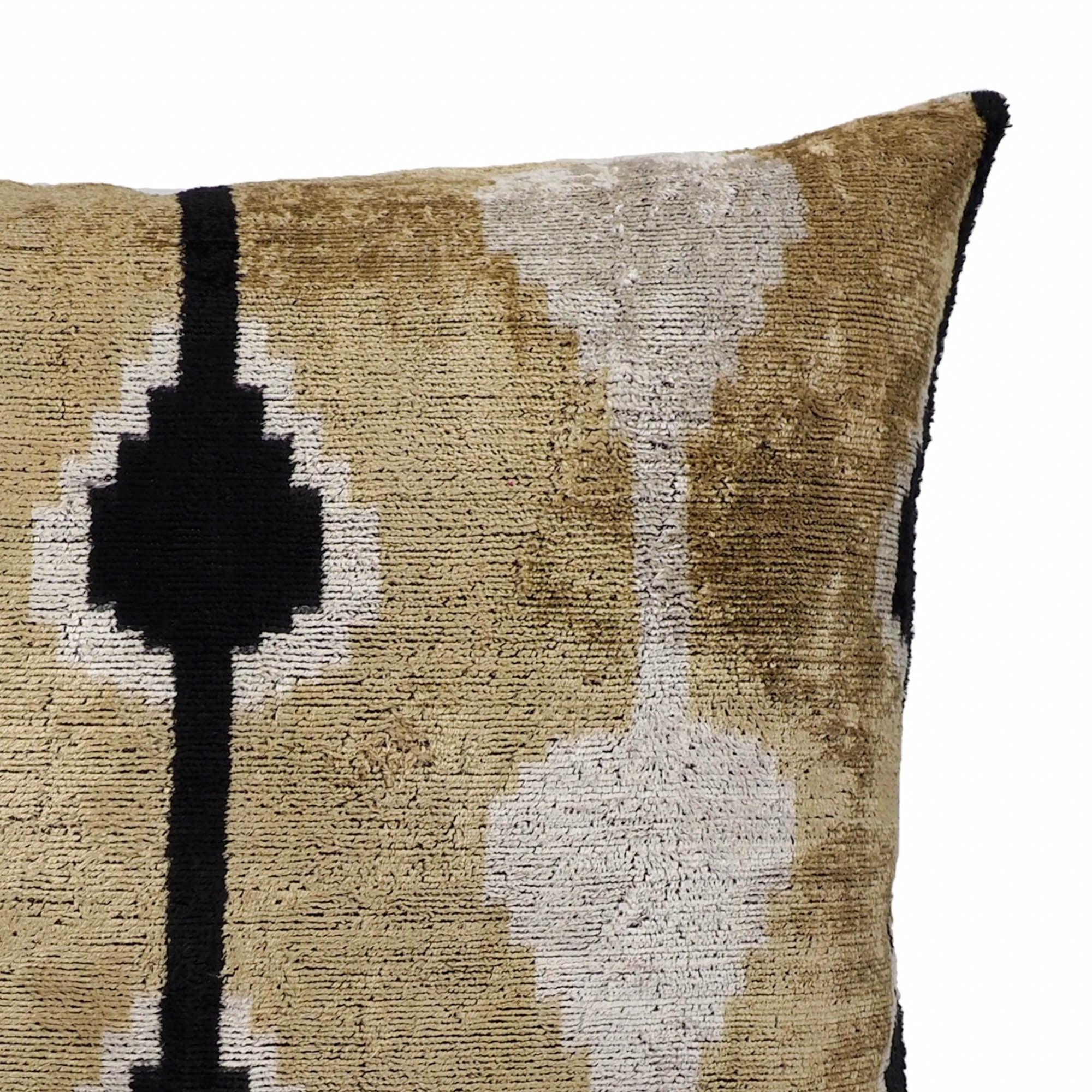 Kisses Silk Velvet Ikat Throw Pillow Cover, 20 x 20