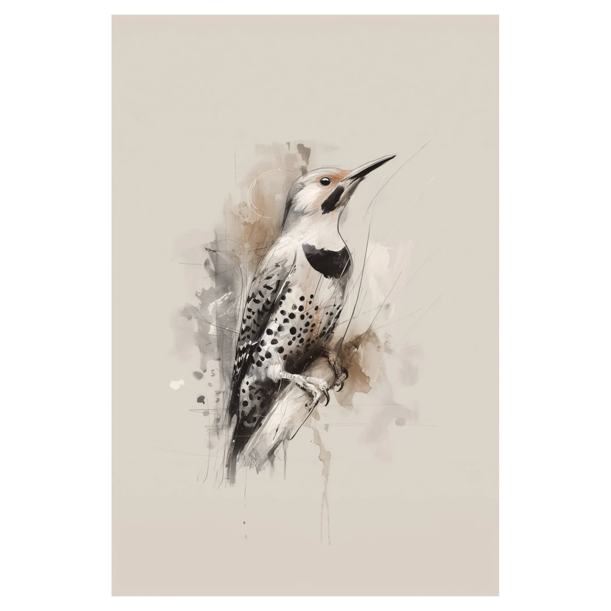 Northern Flicker Fine Art Print on a white background