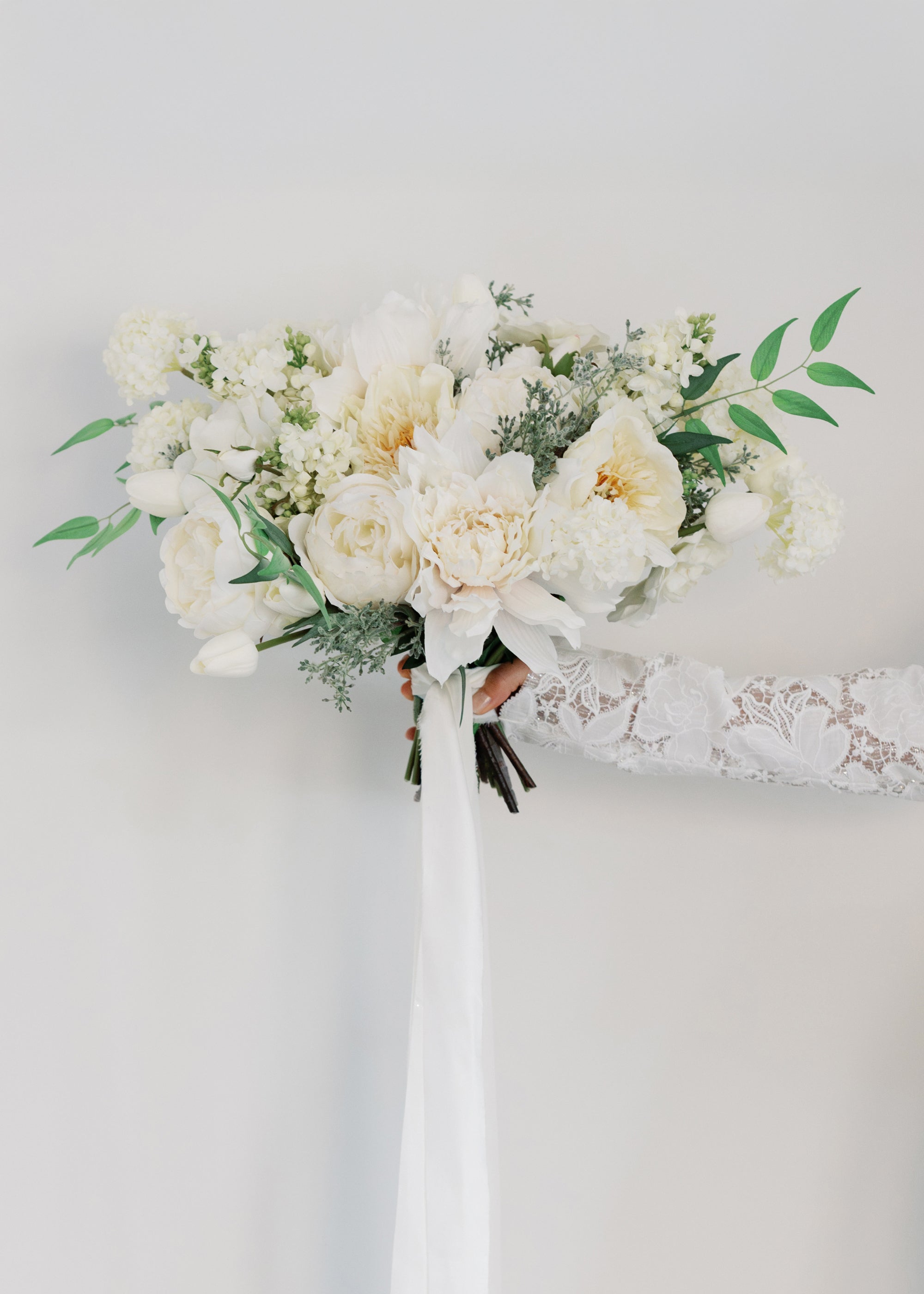 Artificial Peony Flower in Pale Yellow - 28.5"
