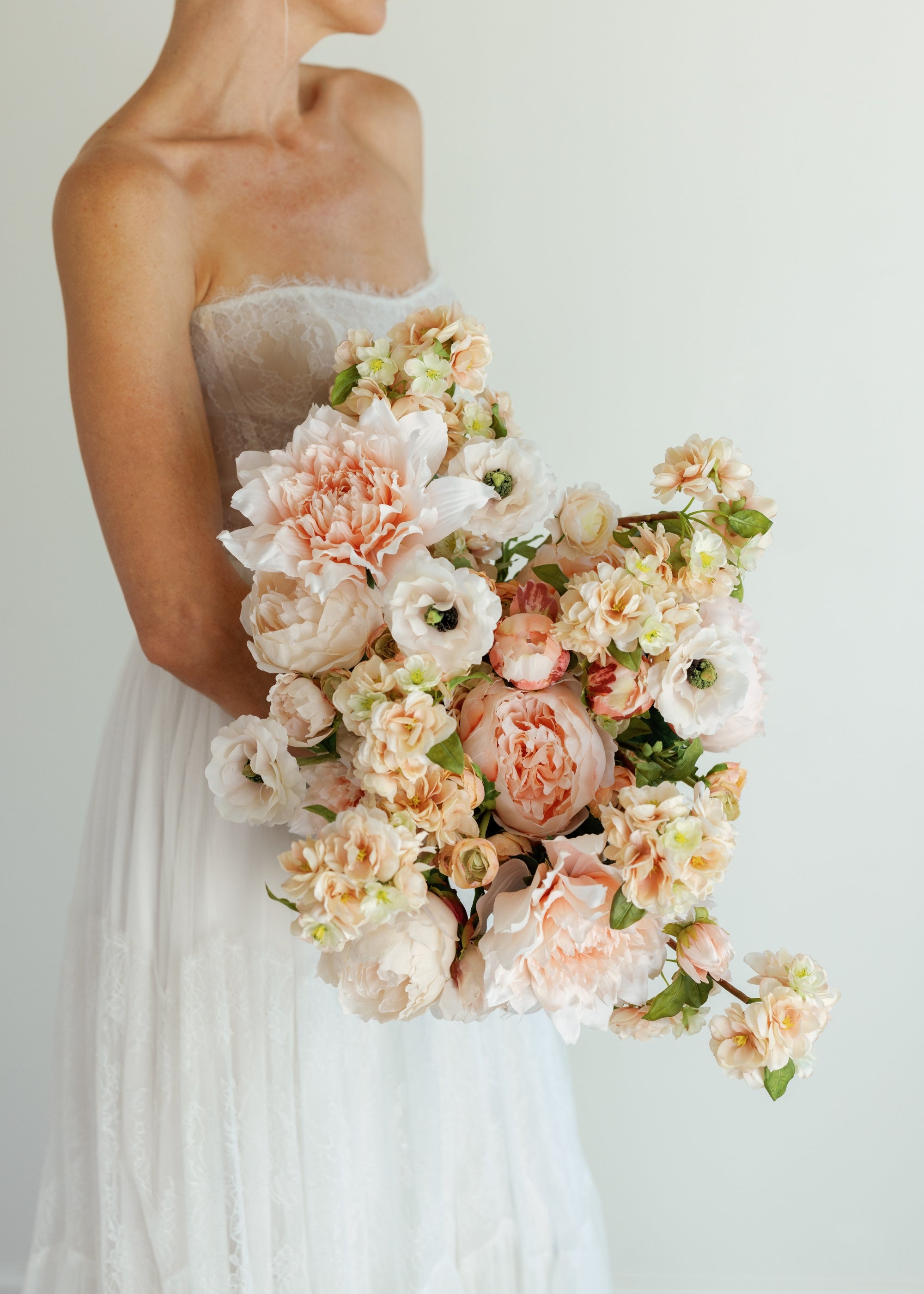 SAVE - Light Cream Faux Ranunculus Flowers - 37.5"