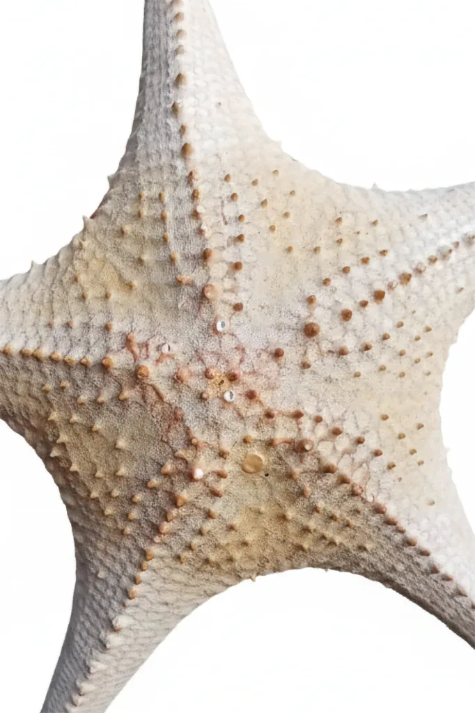 Close-up of an authentic pink tip starfish on a white background
