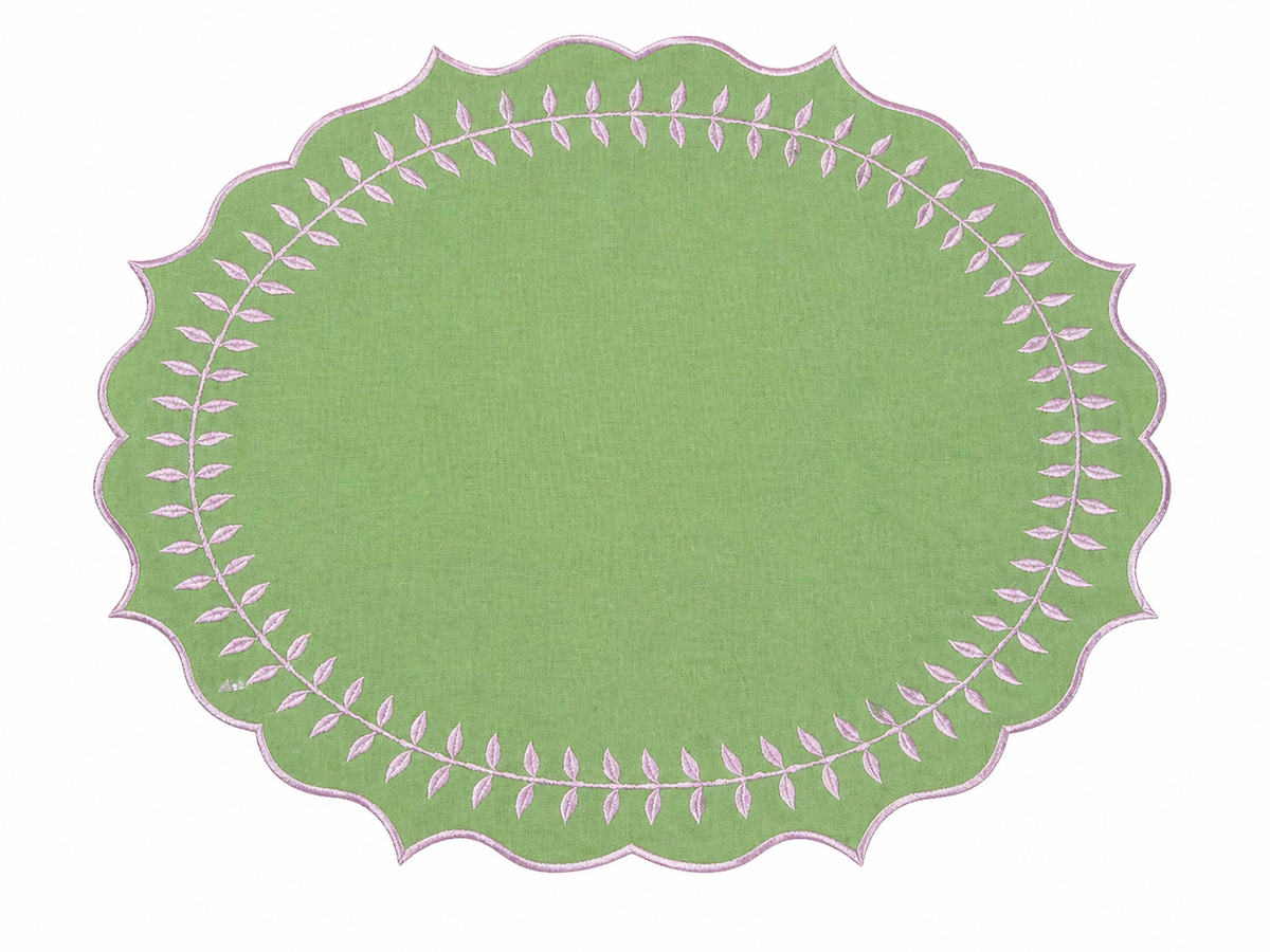 Palm Beach Green & Pink PLACEMAT & NAPKIN