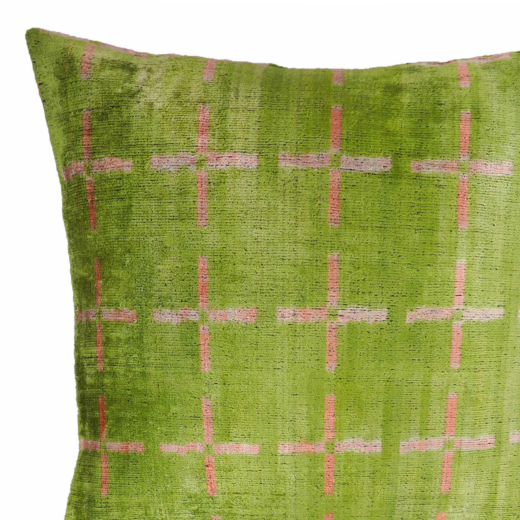 Positive Silk Velvet Ikat Pillow Cover, 20 x 20
