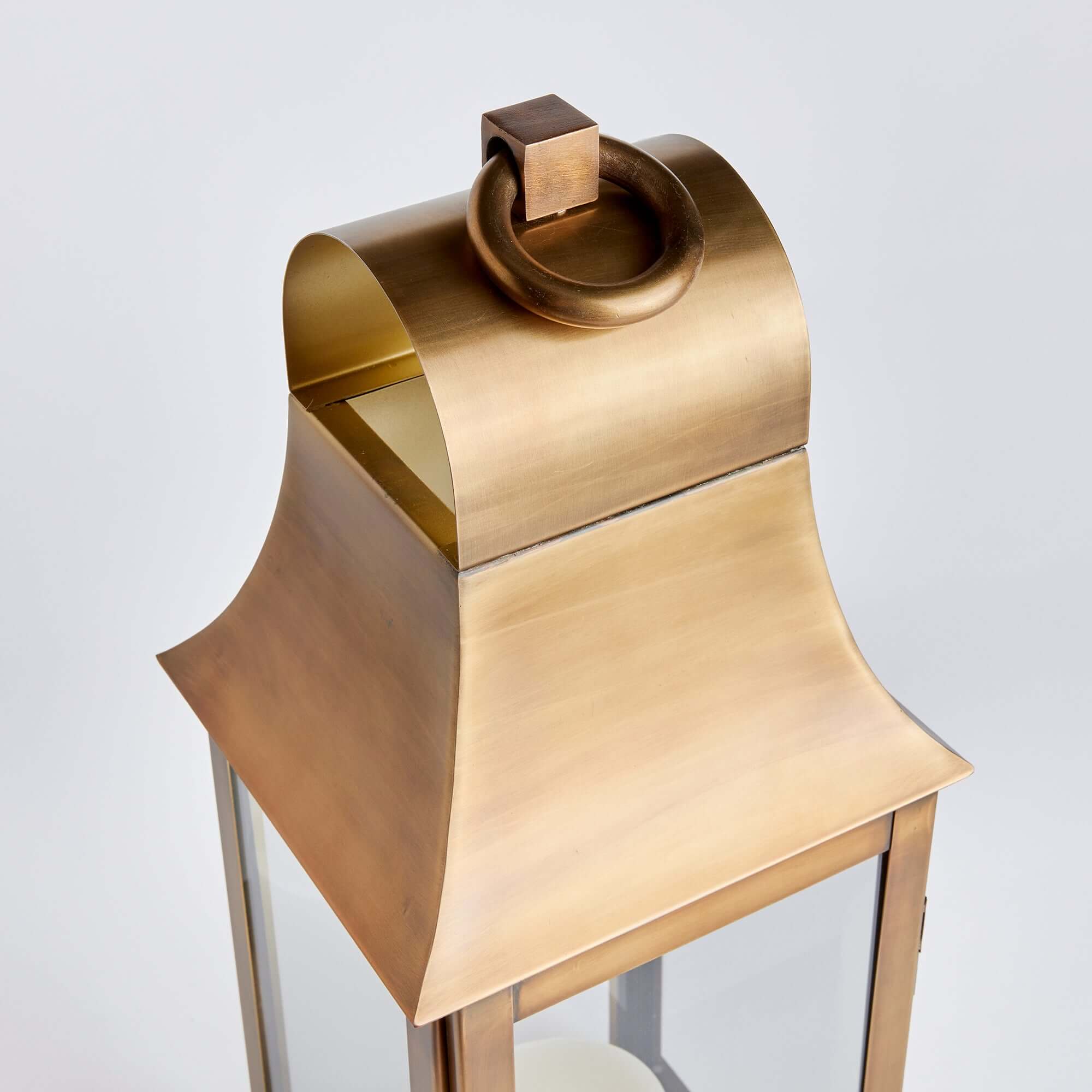 Brass lantern on a white background